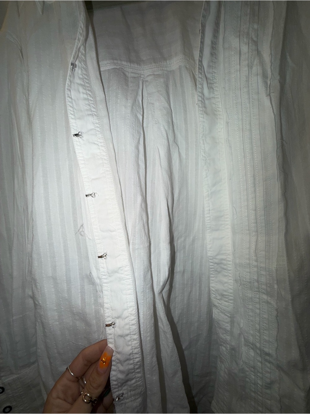 We The Free White Lightweight Button Cuff Blouse - Picture 7 of 7